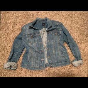 Gap lightly distressed jean jacket XL